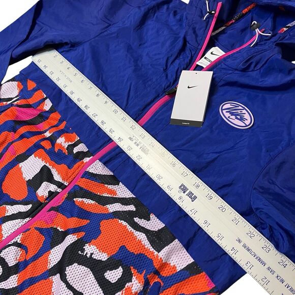 Nike Jacket Mens L Windbreaker Blue Running Lightweight ColorfulRetro DM5552-455 - Picture 5 of 13